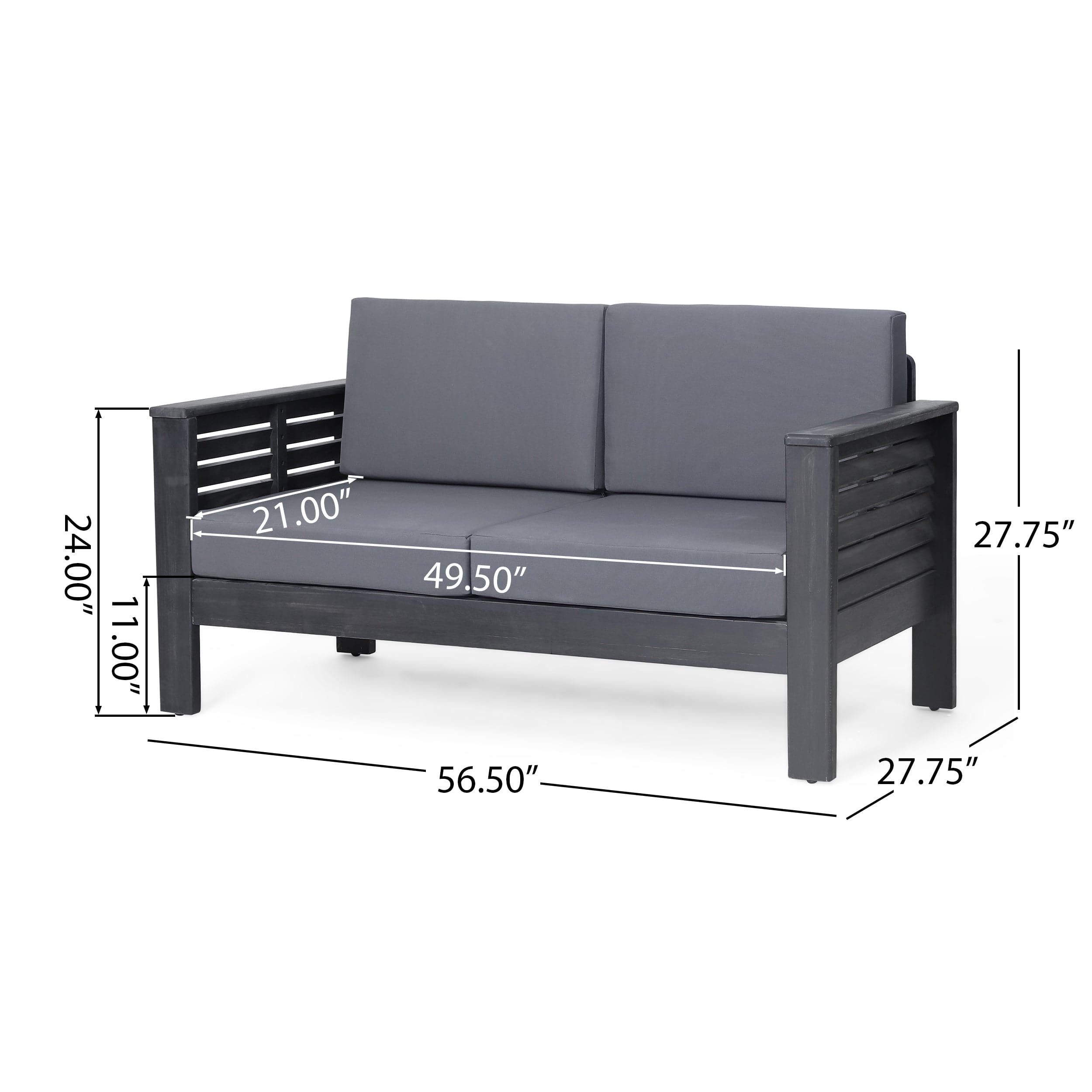 Acacia Wood Outdoor Loveseat and Coffee Table Set - Weather-Resistant & Family-Friendly | Cozy Cove Furniture