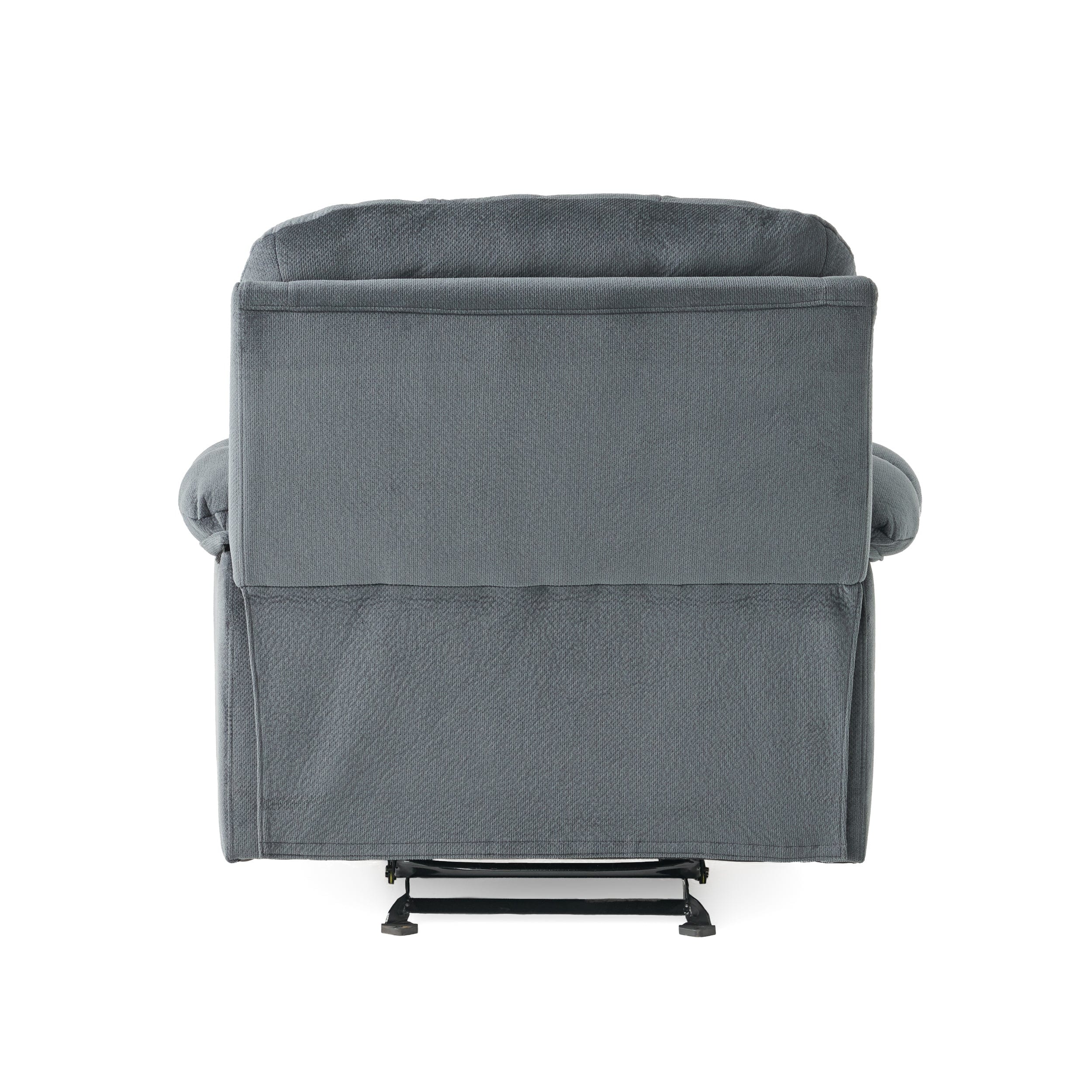 Luxurious Manual Recliner Chair in Silver with Skin-Friendly Fabric and Dual Cup Holders | Cozy Cove Furniture