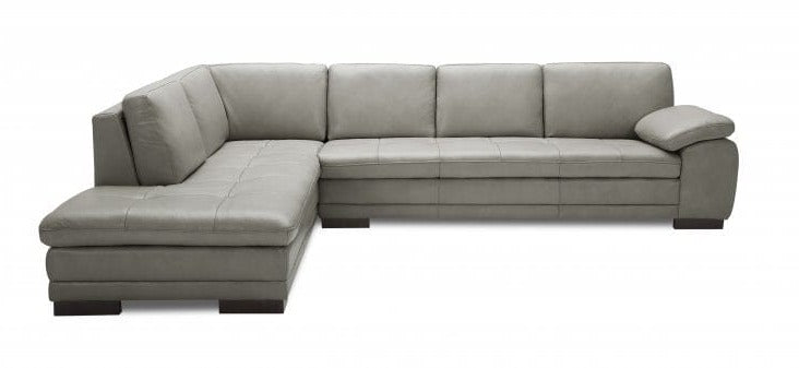 J&M 625 Italian Leather Sectional in Grey 1754431131 - Cozy Cove Furniture