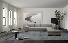 J&M 625 Italian Leather Sectional in Grey 1754431131 - Cozy Cove Furniture