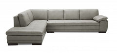 J&M 625 Italian Leather Sectional in Grey 1754431131 - Cozy Cove Furniture