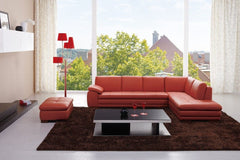 J&M 625 Italian Leather Sectional in Pumpkin 175443111