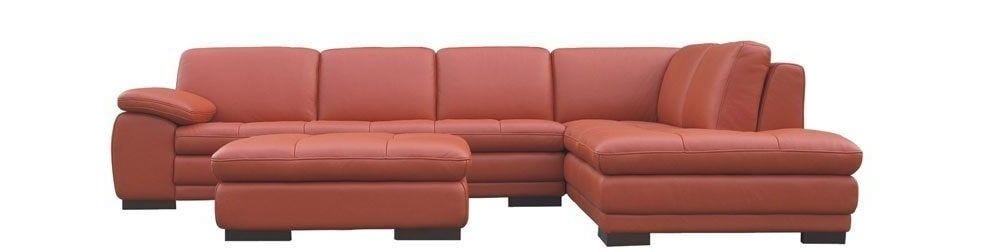 J&M 625 Italian Leather Sectional in Pumpkin 175443111