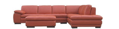 J&M 625 Italian Leather Sectional in Pumpkin 175443111