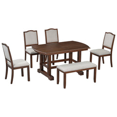 6-Piece Cherry Wood Dining Set – Extendable Table with Removable Leaf | Cozy Cove Furniture | N752S0000097AAD