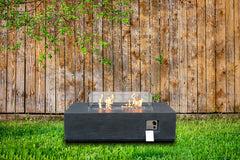 52-Inch Outdoor Concrete Propane Gas Fire Pit Table in Dark Gray | Cozy Cove Furniture