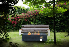 52-Inch Outdoor Concrete Propane Gas Fire Pit Table in Dark Gray | Cozy Cove Furniture
