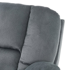 Luxurious Manual Recliner Chair in Silver with Skin-Friendly Fabric and Dual Cup Holders | Cozy Cove Furniture