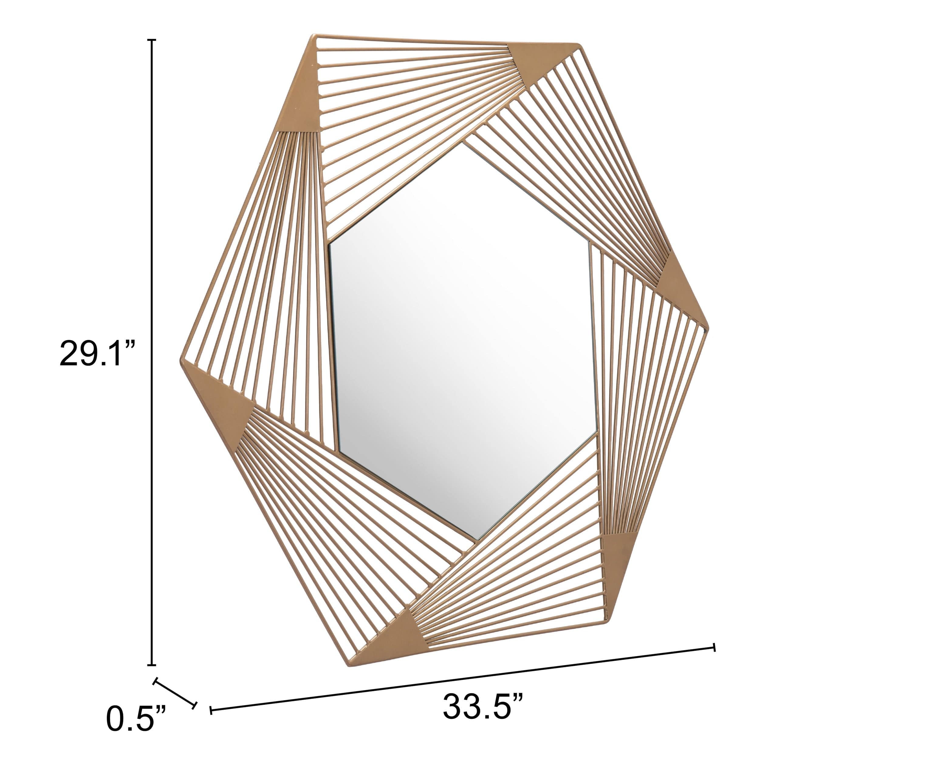 ZUO Aspect Hexagonal Mirror Copper A12205