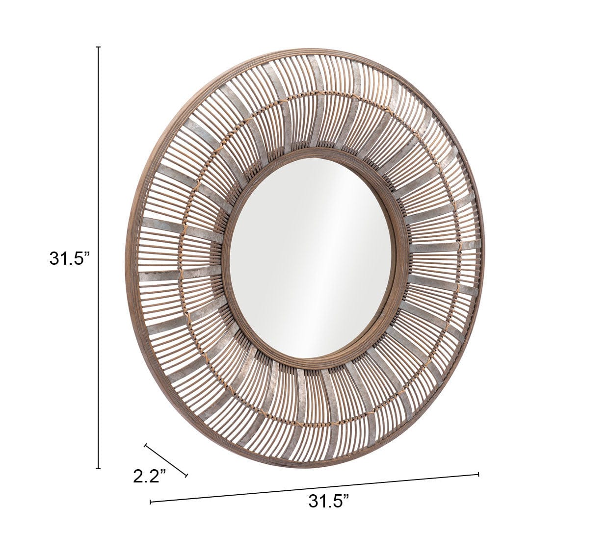 ZUO Toto Mirror Antique Brown A12263