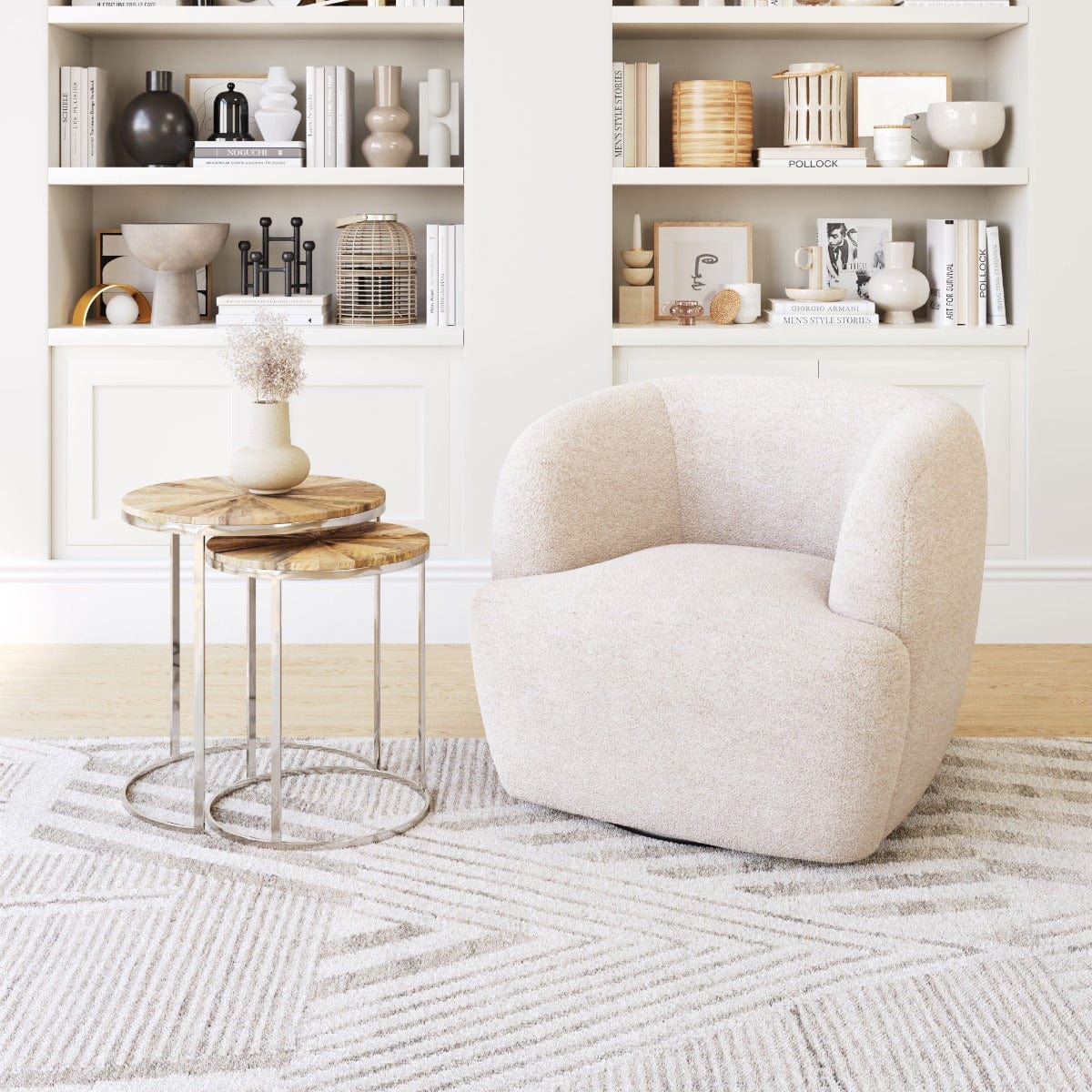 ZUO Govan Swivel Chair Ivory 109912