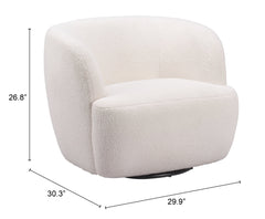 ZUO Govan Swivel Chair Ivory 109912