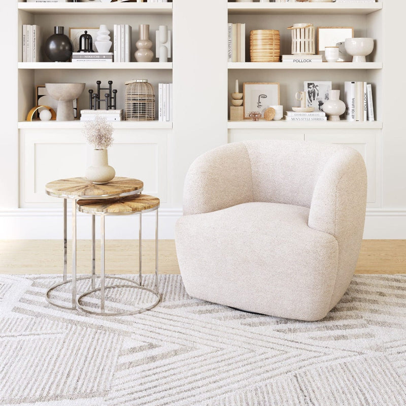 ZUO Govan Swivel Chair Ivory 109912