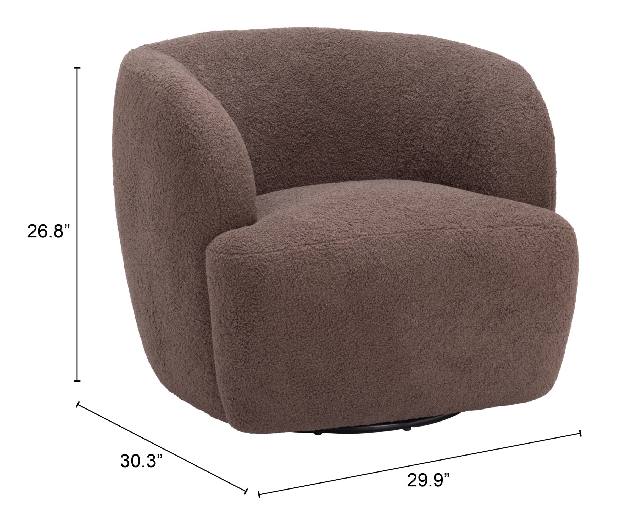 ZUO Govan Swivel Chair Brown 109958