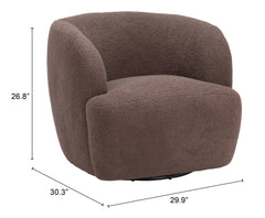 ZUO Govan Swivel Chair Brown 109958