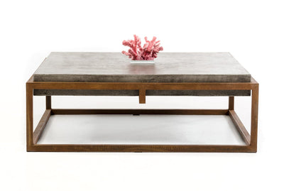Homeroots Concrete-Metal Coffee Table 283304