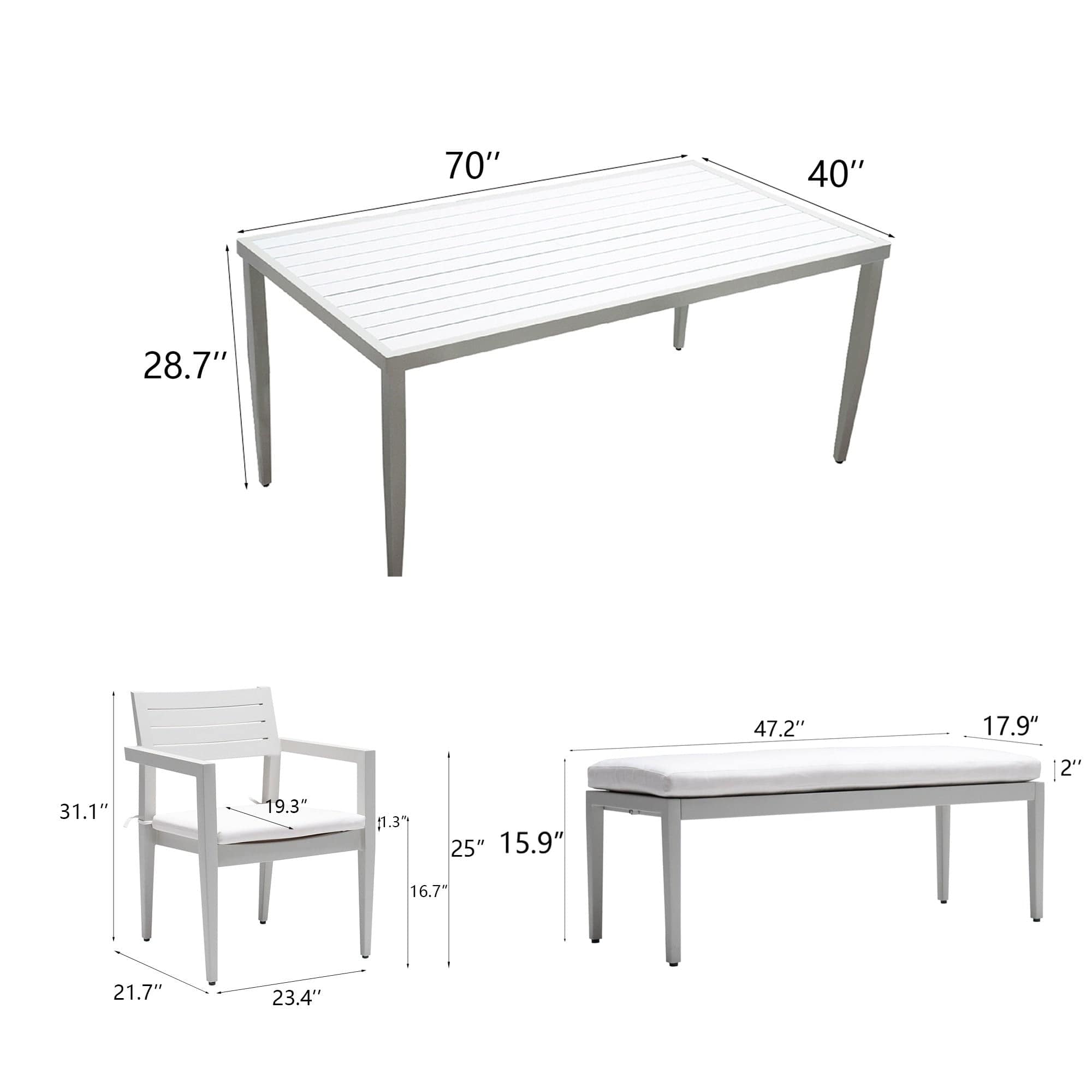 6-Piece Patio Aluminum Dining Set - Child-Safe Design with Durable Sunbrella Cushions & Two-Tone Table | Cozy Cove Furniture