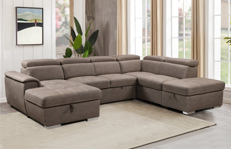 The Cove Luxe | U-Shaped Convertible Sectional with Dual Storage & Sleeper