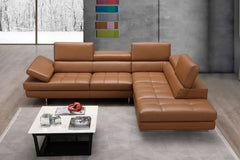 J&M A761 Italian Leather Sectional in Caramel 17855211 - Cozy Cove Furniture