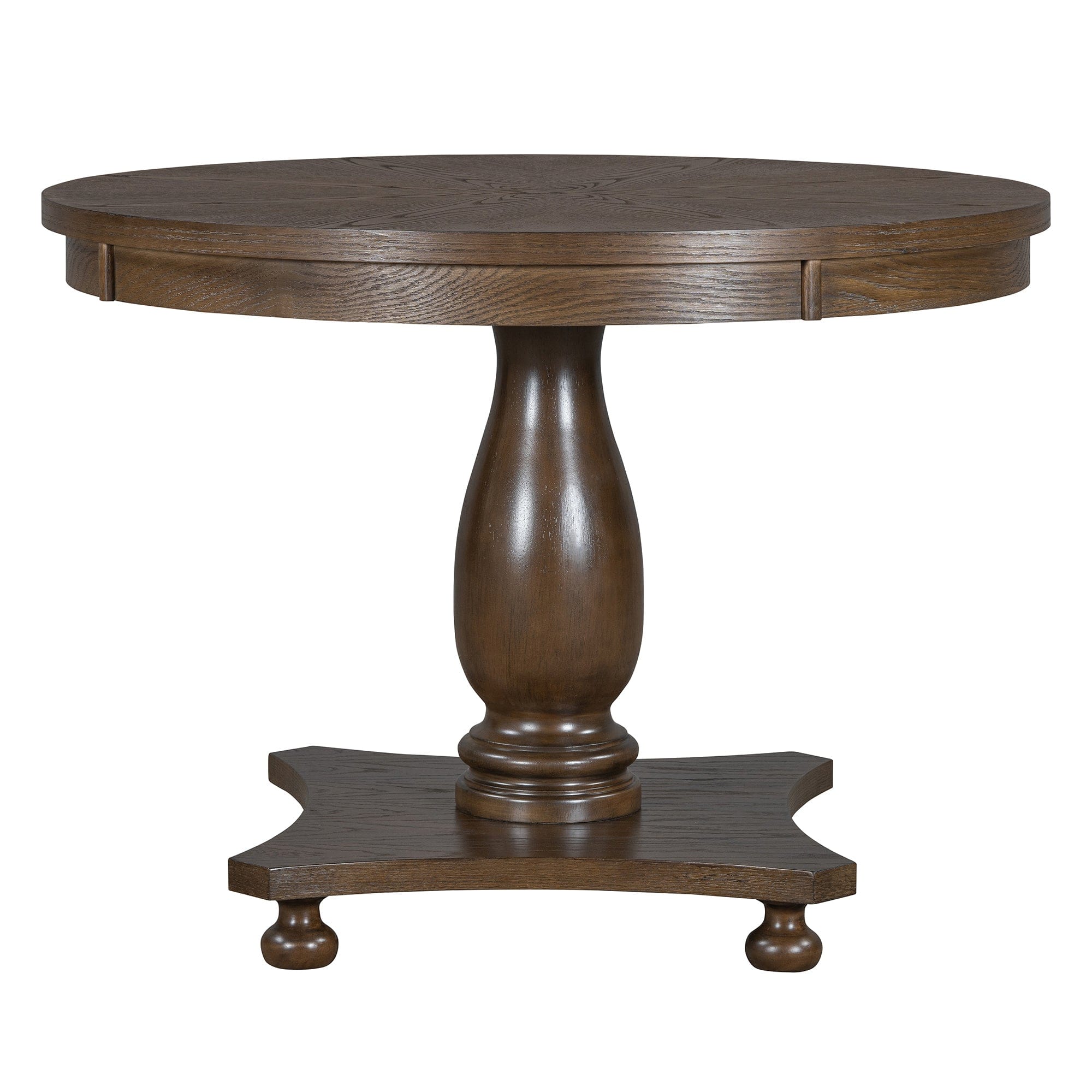 5-Piece Vintage Dining Set – Round Pedestal Table with Upholstered Chairs | Cozy Cove Furniture | ST000121AAP
