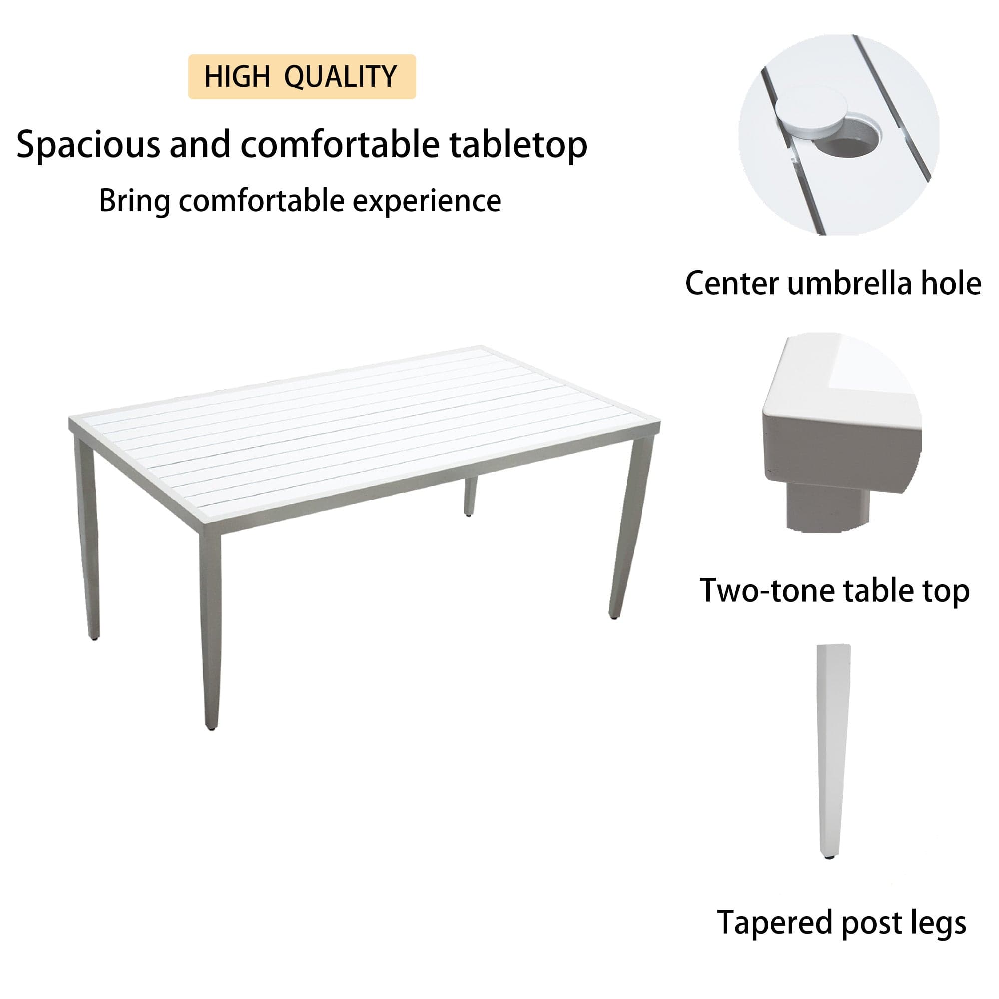 6-Piece Patio Aluminum Dining Set - Child-Safe Design with Durable Sunbrella Cushions & Two-Tone Table | Cozy Cove Furniture