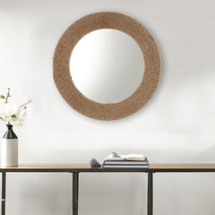 Cove Natural Jute Rope Round Wall Mirror – 26" by Madison Park | Cozy Cove Furniture | B03598875