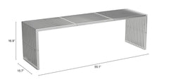 ZUO Tania Polished Steel Bench 109454