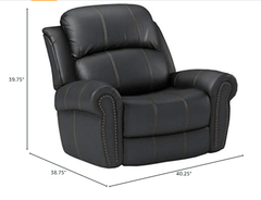 Gliding Recliner with Faux Leather Upholstery in Black | Cozy Cove Furniture