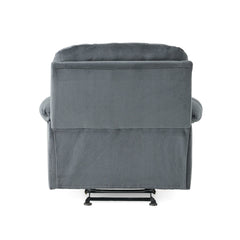 Luxurious Manual Recliner Chair in Silver with Skin-Friendly Fabric and Dual Cup Holders | Cozy Cove Furniture