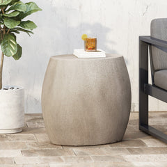 Outdoor Lightweight Concrete Side Table in Light Grey | Cozy Cove Furniture