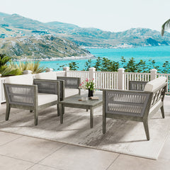 4-Piece Acacia Wood Patio Set | Cozy Cove Furniture