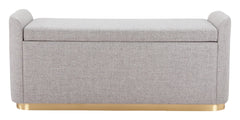 Zuo Dobo Storage Bench in Grey with Gold Base 109995