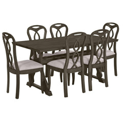 Elegant 7-Piece Retro Trestle Dining Set | Cozy Cove Furniture