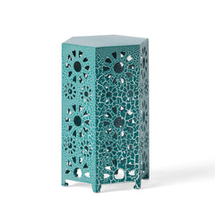 Eliana 12" Iron Side Table in Teal | Cozy Cove Furniture