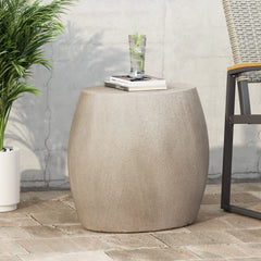 Outdoor Lightweight Concrete Side Table in Light Grey | Cozy Cove Furniture