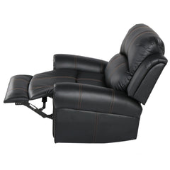 Gliding Recliner with Faux Leather Upholstery in Black | Cozy Cove Furniture