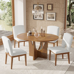 5-Piece Space-Saving Dining Set with Extendable Round Table | Cozy Cove Furniture