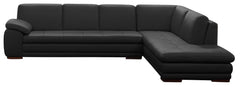 J&M 625 Italian Leather Sectional in Black 17544311331