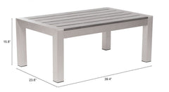 ZUO Cosmopolitan Coffee Table Gray & Silver 701860 - Cozy Cove Furniture