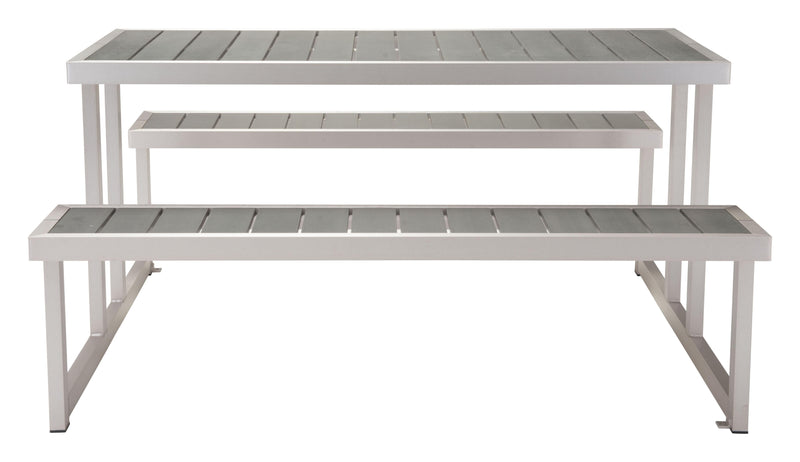 ZUO Cuomo Picnic Table Gray & Silver 703784