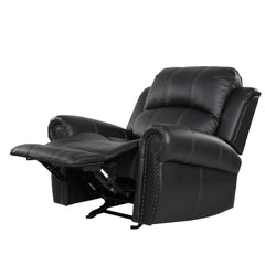 Gliding Recliner with Faux Leather Upholstery in Black | Cozy Cove Furniture