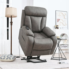 Lift Chair Recliner for Elderly with Power Remote Control in Dark Gray | Cozy Cove Furniture