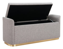 Zuo Dobo Storage Bench in Grey with Gold Base 109995