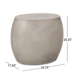 Outdoor Lightweight Concrete Side Table in Light Grey | Cozy Cove Furniture