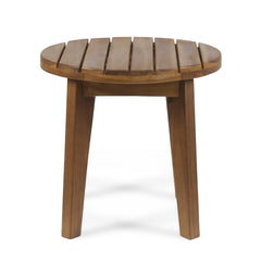 Outdoor 16" Acacia Wood Side Table with Teak Finish | Cozy Cove Furniture