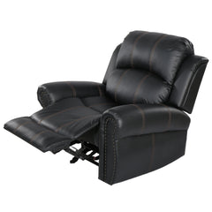 Gliding Recliner with Faux Leather Upholstery in Black | Cozy Cove Furniture