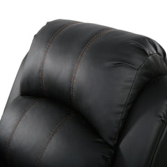 Gliding Recliner with Faux Leather Upholstery in Black | Cozy Cove Furniture