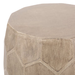 Outdoor Lightweight Concrete Side Table with Honeycomb Pattern in Natural | Cozy Cove Furniture