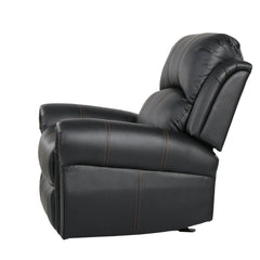 Gliding Recliner with Faux Leather Upholstery in Black | Cozy Cove Furniture