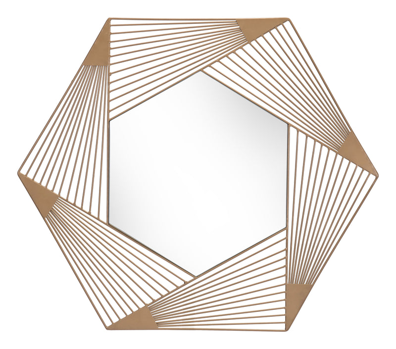 ZUO Aspect Hexagonal Mirror Copper A12205